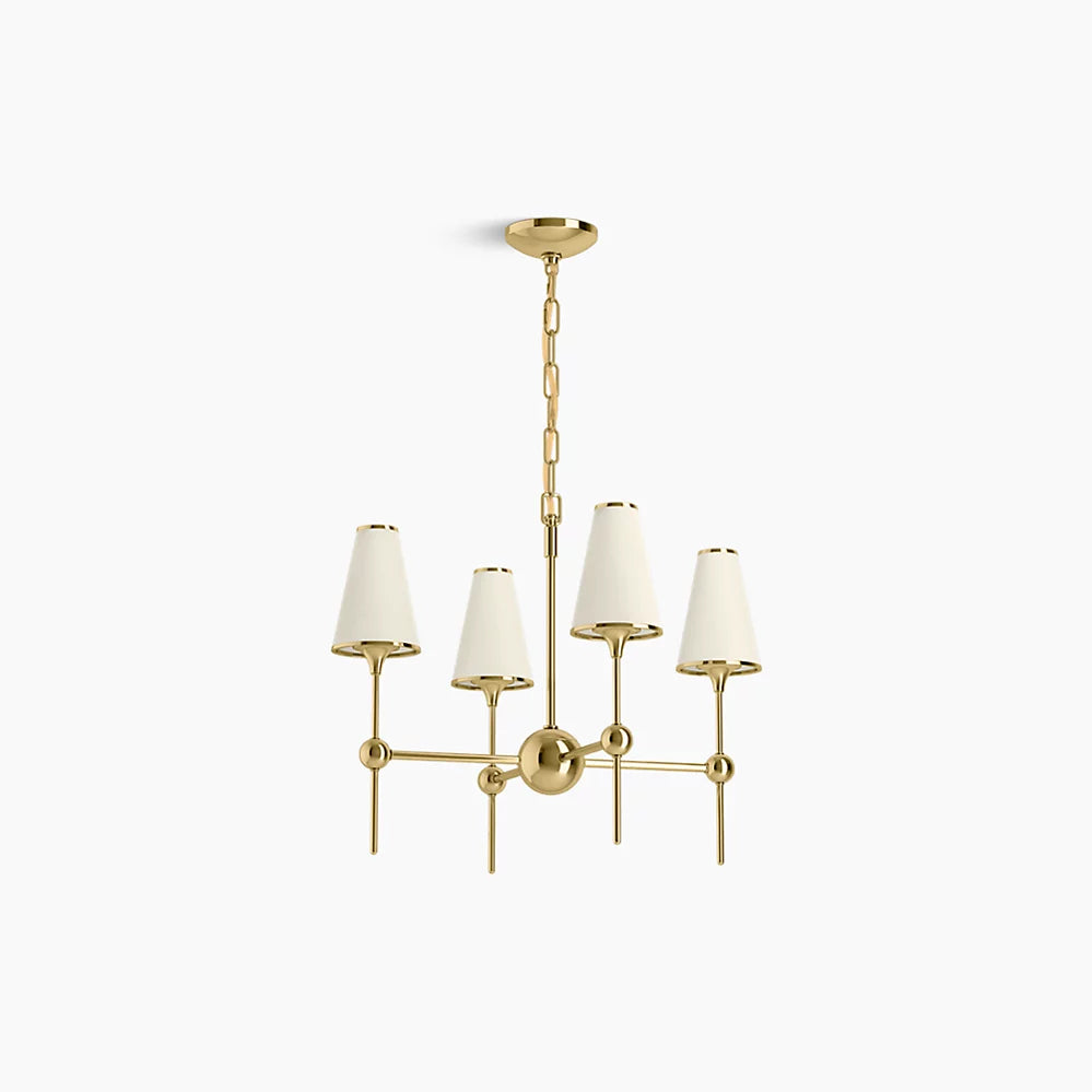 Kohler Parohn 4 Light Chandelier (Polished Brass)