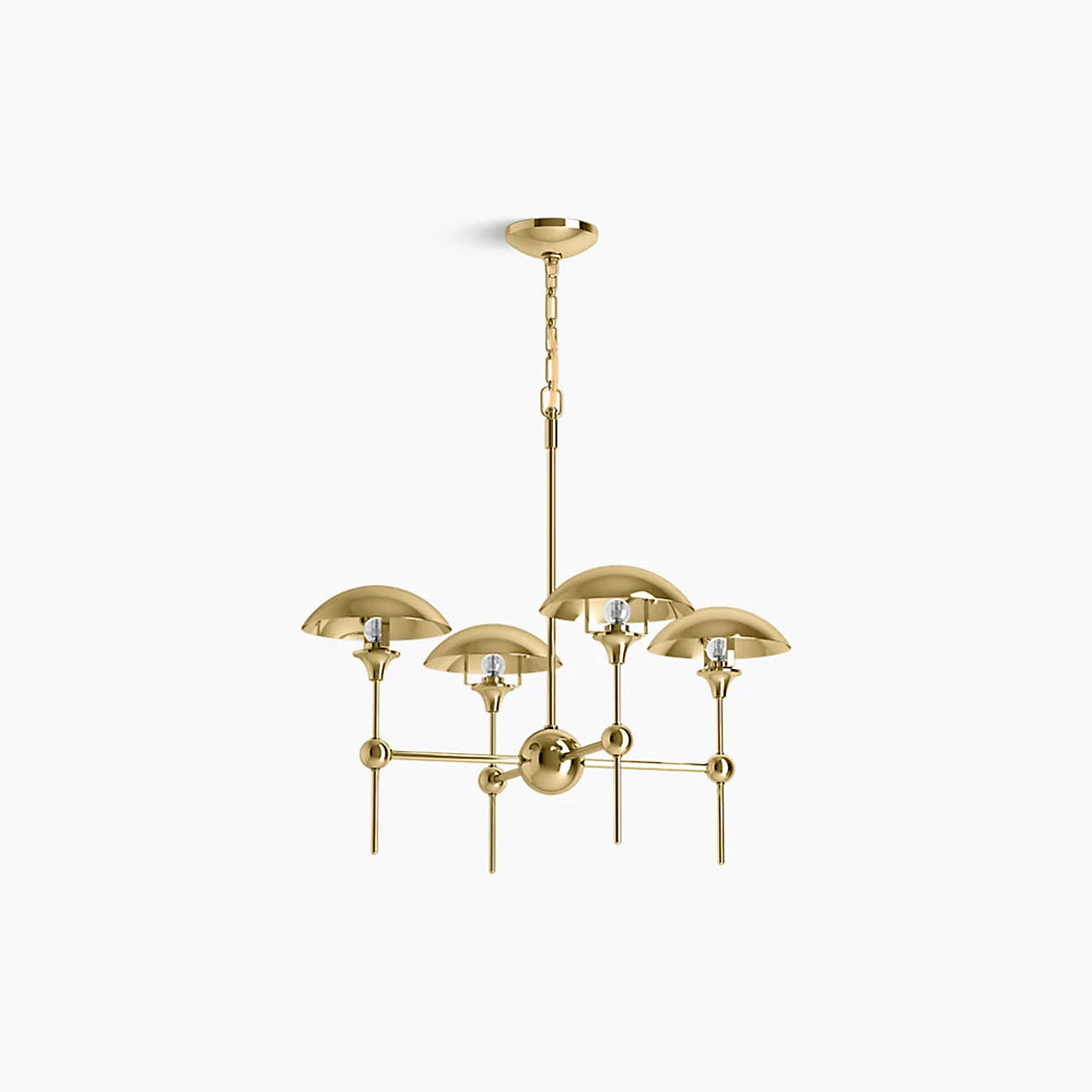 Vorleigh 4 Light Chandelier (Two-Tone Polished)