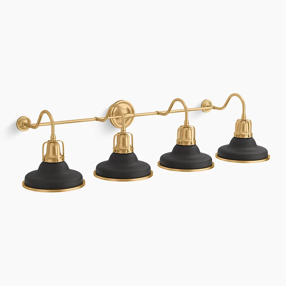 Hauksbee 4 Light Double Bell Sconce (Matte Black)