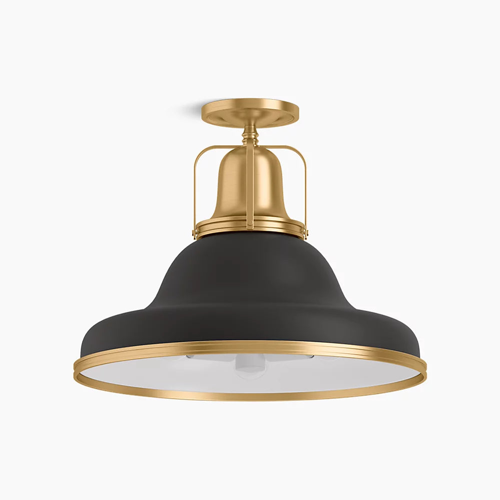 Hauksbee 3 Light Semi Flush Mount (Matte Black)