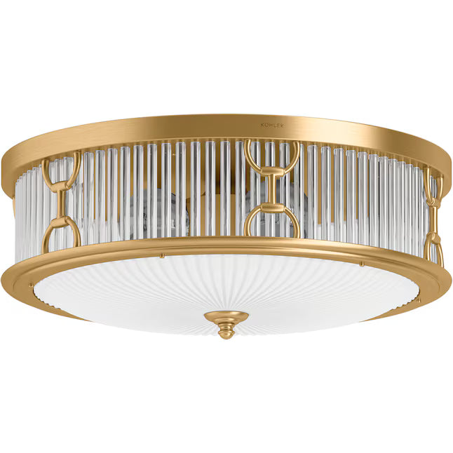 Terret 3 Light Flush Mount (Brushed Gold)
