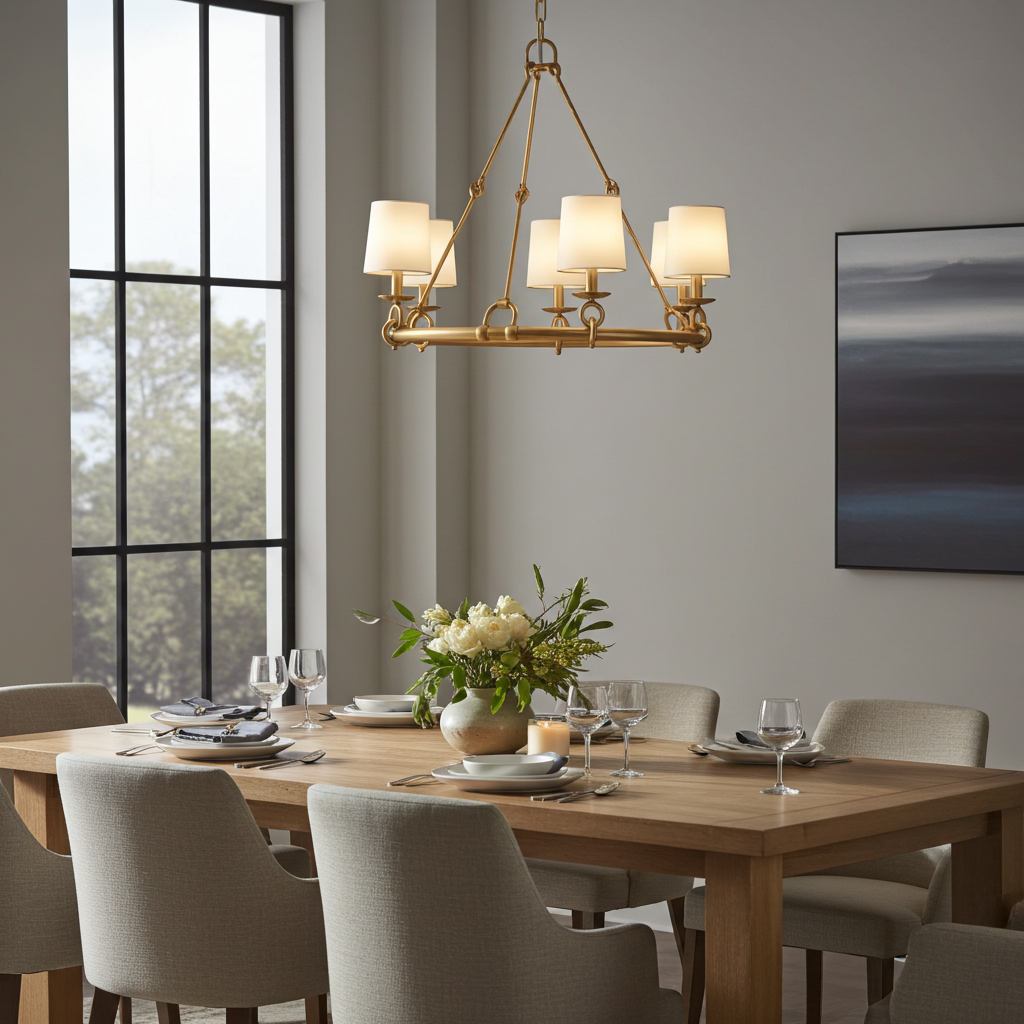 Kohler Terret 6 Light Chandelier (Brushed Moderne Brass)