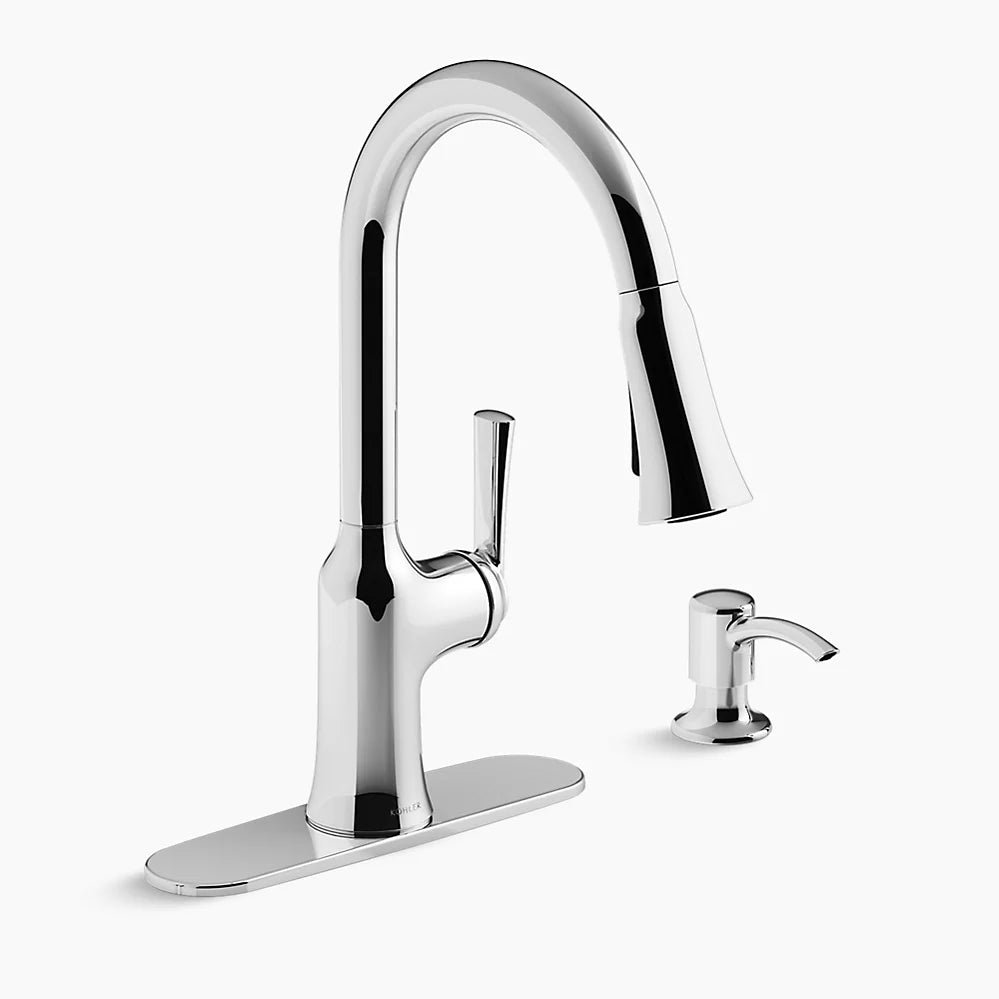 Kohler Brynn Pull-Down Kitchen Faucet (Polished Chrome)