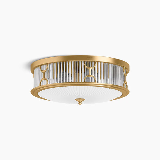 Kohler Terret 3 Light Flush Mount (Brushed Moderne Brass)