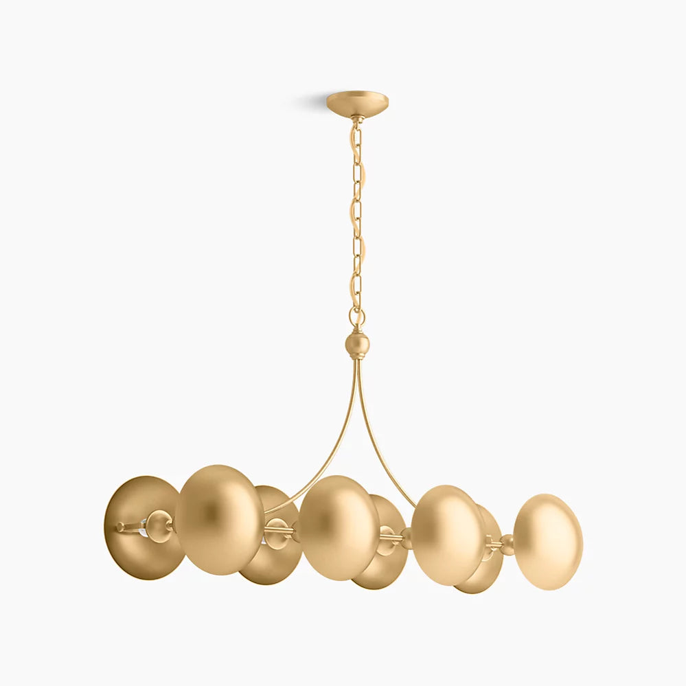 Vorleigh 8 Light Linear Chandelier (Two-Tone Gold)