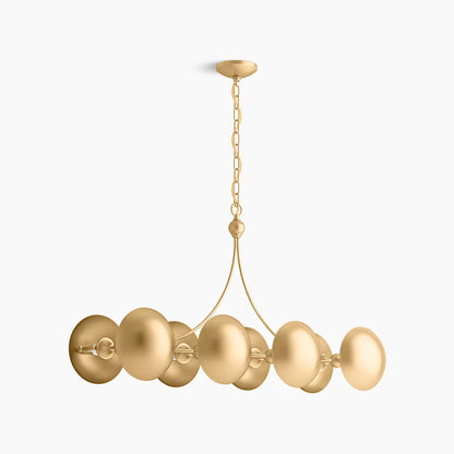 Vorleigh 8 Light Linear Chandelier (Two-Tone Gold)