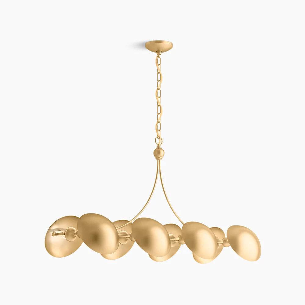 Vorleigh 8 Light Linear Chandelier (Two-Tone Gold)