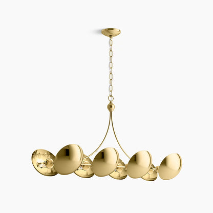 Vorleigh 8 Light Linear Chandelier (Two-Tone Polished)
