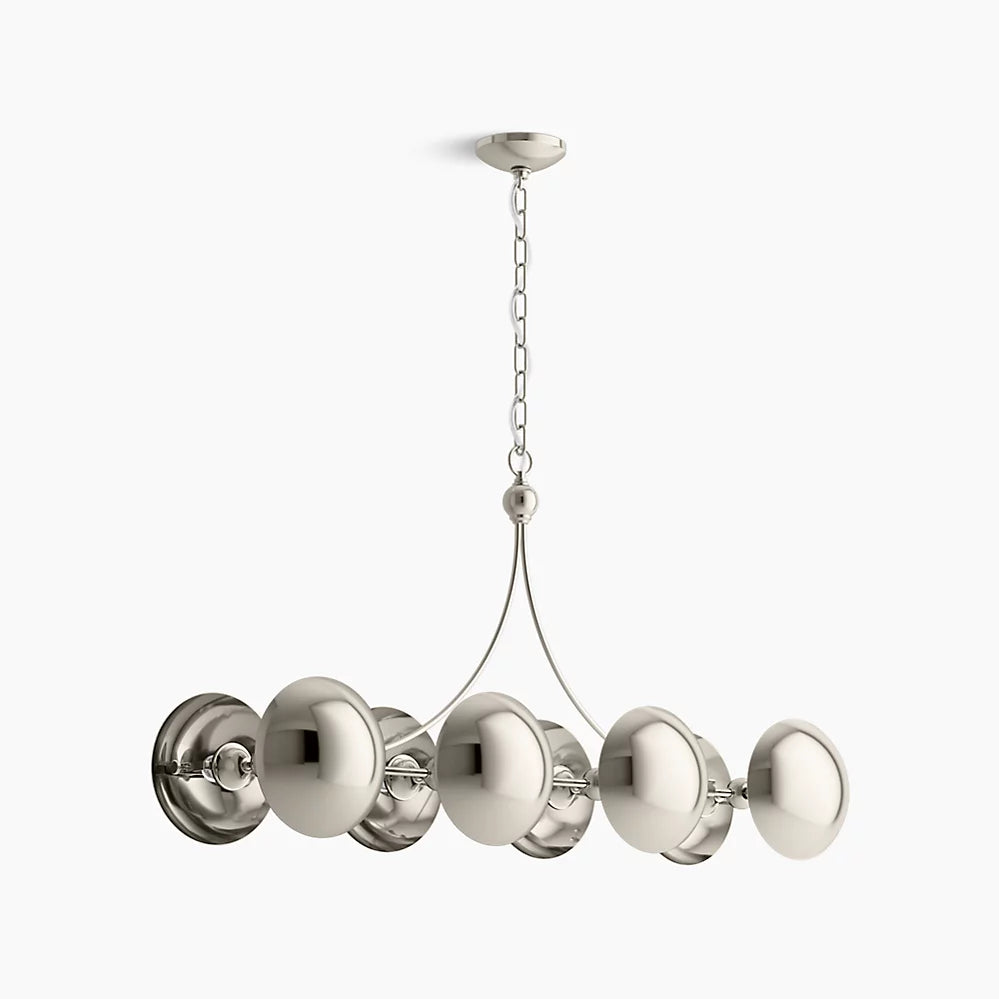 Vorleigh 8 Light Linear Chandelier (Polished Nickel)