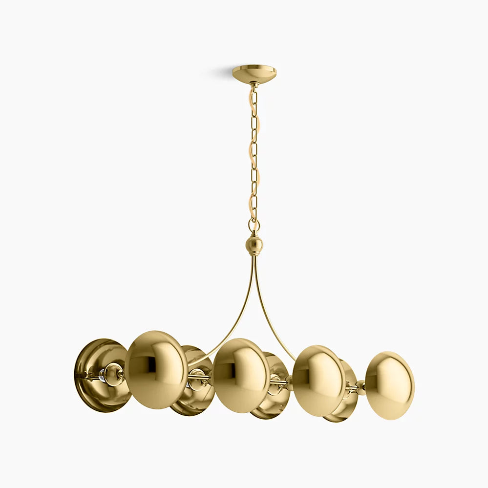 Kohler Vorleigh 8 Light Linear Chandelier (Polished Brass)