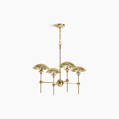 Vorleigh 4 Light Chandelier (Two-Tone Polished)