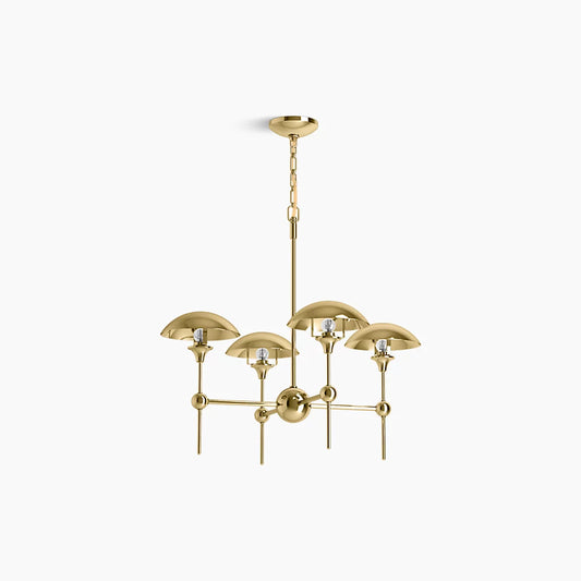 Kohler Vorleigh 4 Light Chandelier (Two-Tone Polished)