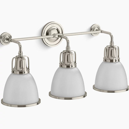 Hauksbee 3 Light Bell Sconce (Polished Nickel)