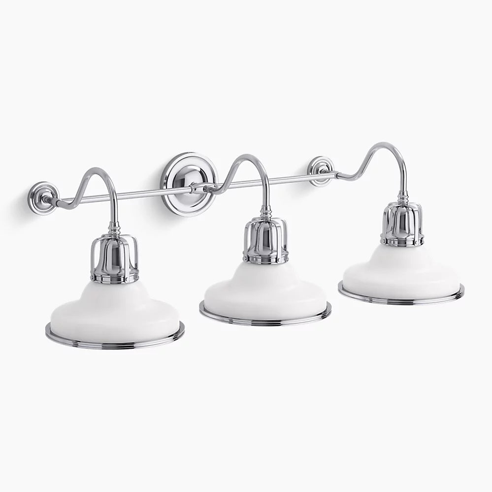 Hauksbee 3 Light Double Bell Sconce (Cream White)