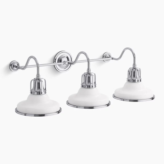 Kohler Hauksbee 3 Light Double Bell Sconce (Cream White)
