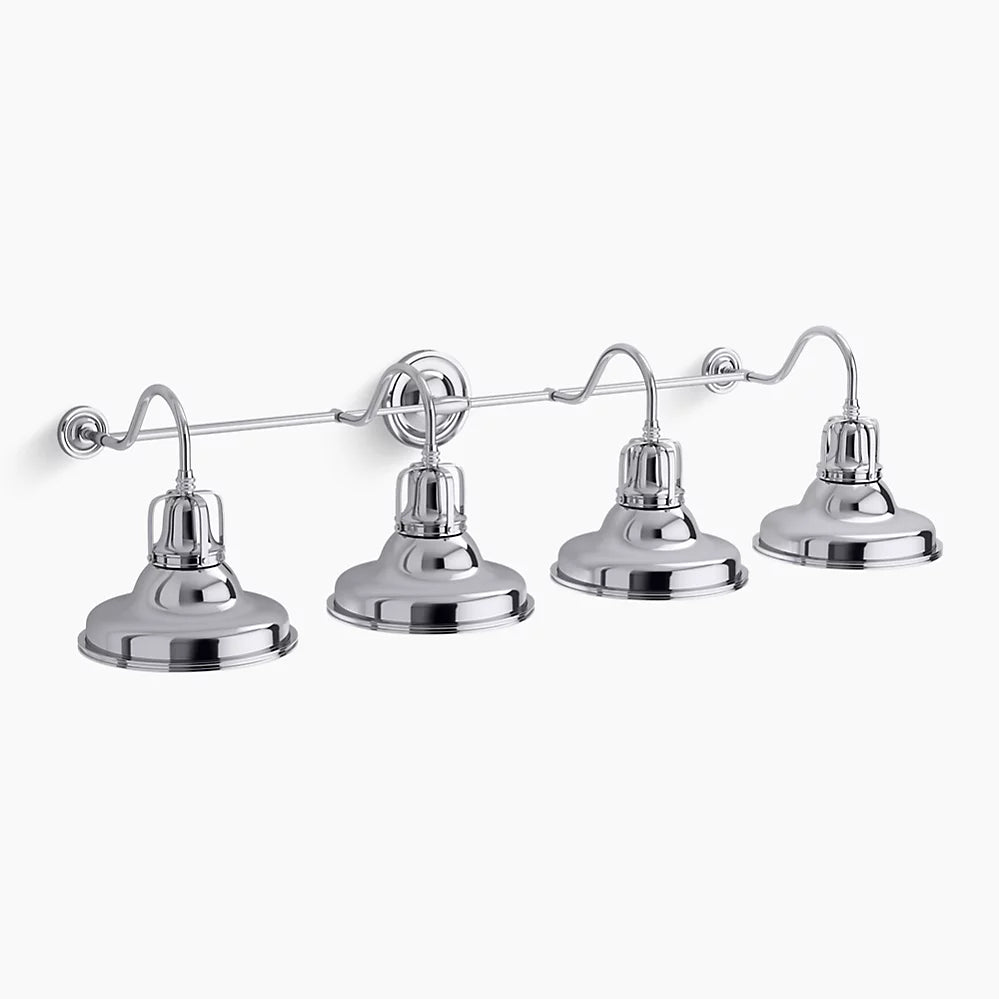 Hauksbee 4 Light Double Bell Sconce (Polished Chrome)