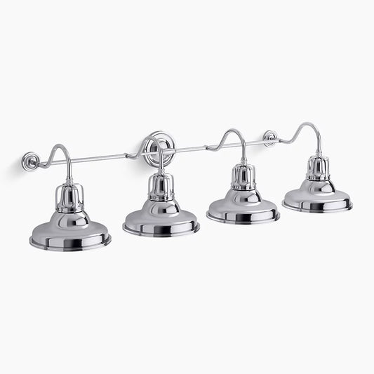 Kohler Hauksbee 4 Light Double Bell Sconce (Polished Chrome)
