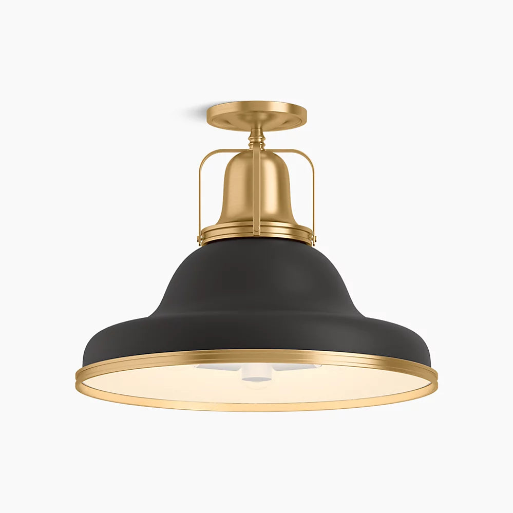 Hauksbee 3 Light Semi Flush Mount (Matte Black)