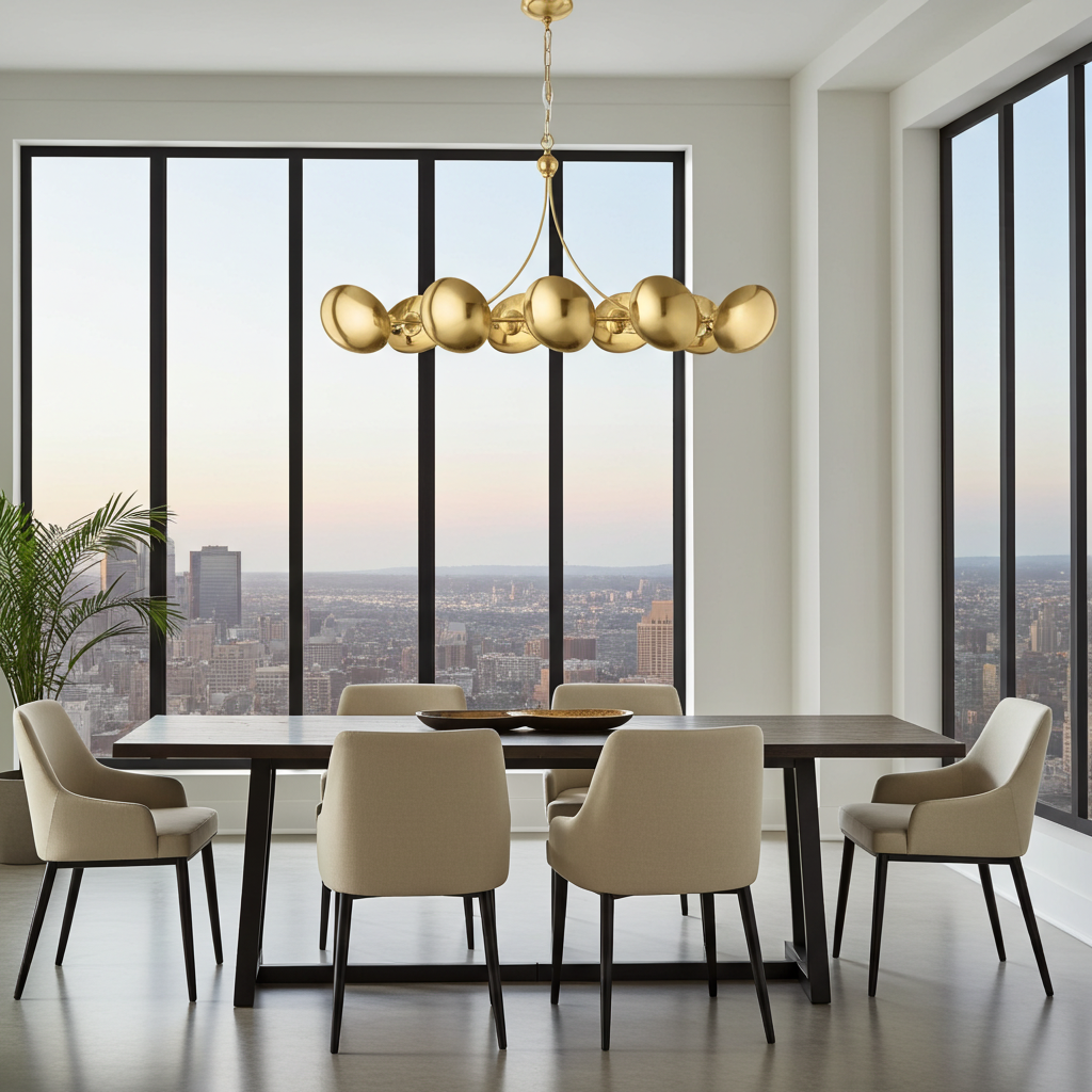 Kohler Vorleigh 8 Light Linear Chandelier (Polished Brass)