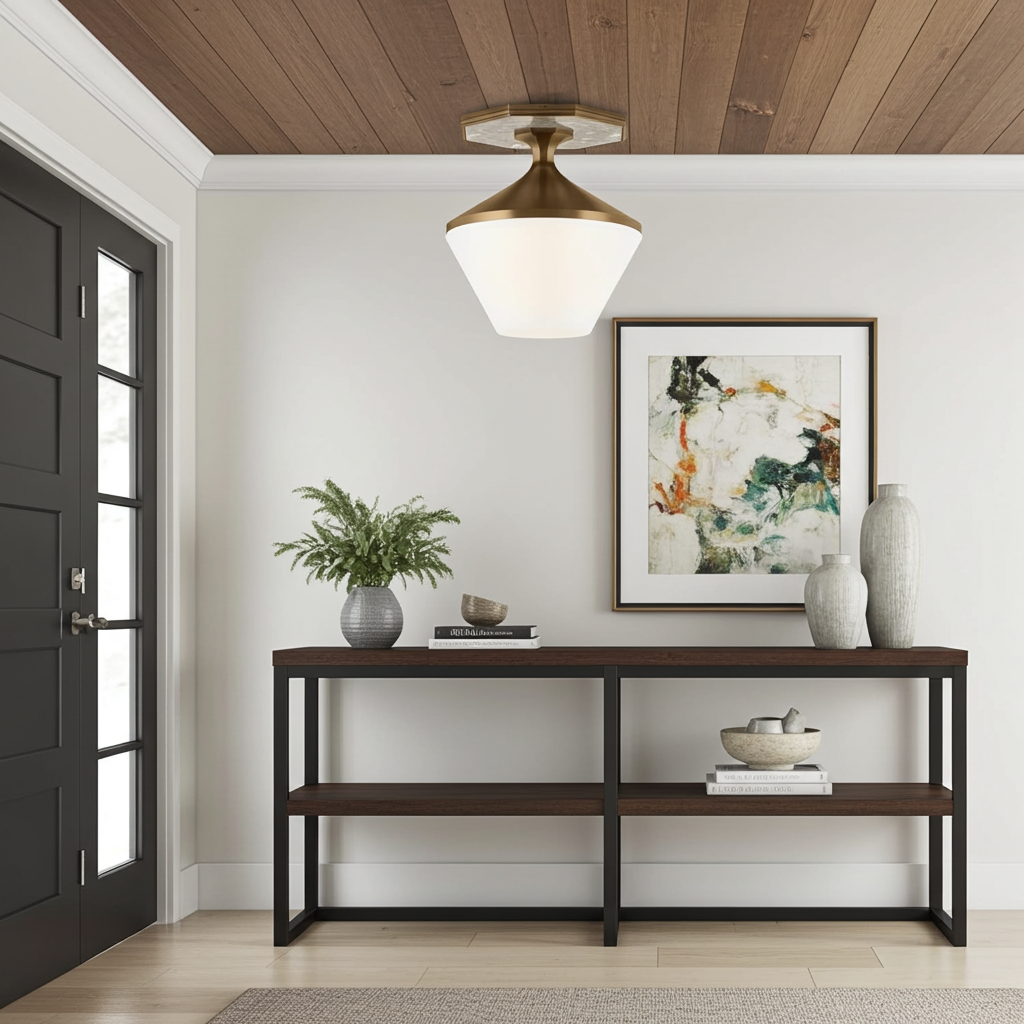 Kohler Celano 2 Light Flush Mount (Aged Brushed Brass)