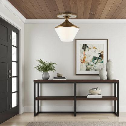 Kohler Celano 2 Light Flush Mount (Aged Brushed Brass)