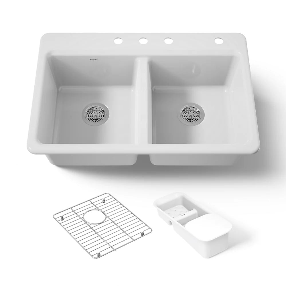 Kohler Riverby Double Equal Top Mount Sink (Ice Grey)