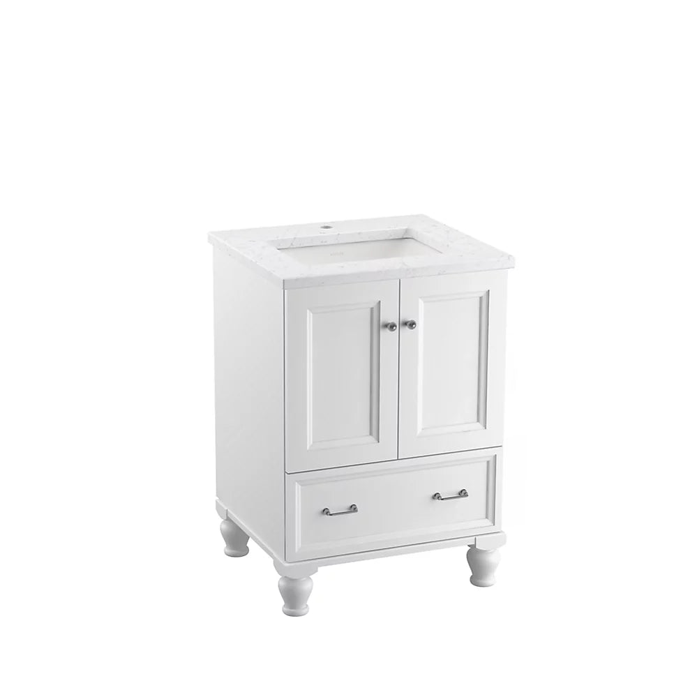 Kohler Damask 24 Inch Vanity with Two Doors (White/Titanium)