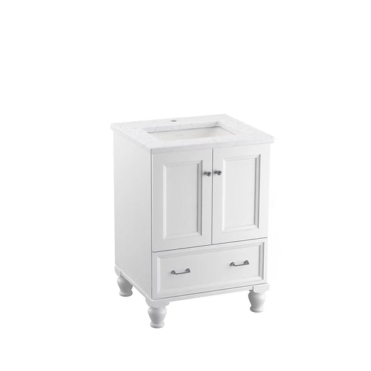 Kohler Damask 24 Inch Vanity with Two Doors (White/Titanium)