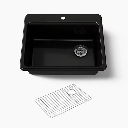 Kohler Riverby Single Basin Top Mount Sink (Black)