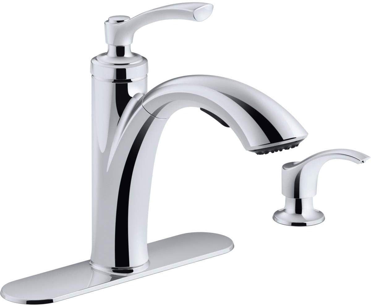 Kohler Linwood Pullout Kitchen Faucet (Polished Chrome)