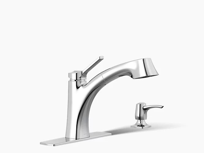 Kohler Maxton Pull-Out Kitchen Faucet (Polished Chrome)