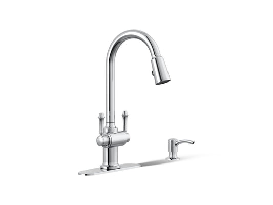 Kohler Thierry Pull-Down Kitchen Faucet (Polished Chrome)