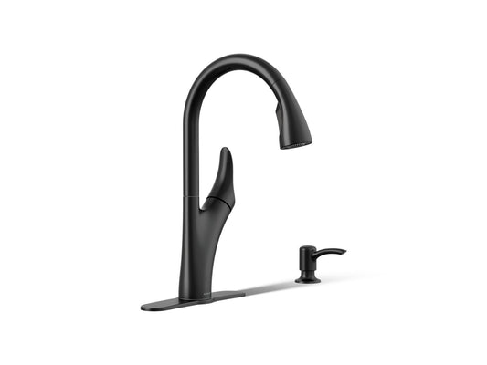 Kohler Matte Black Pull-Down Kitchen Faucet (Matte Black)