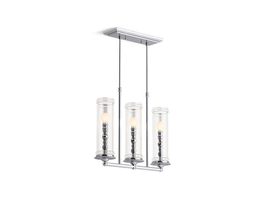Kohler Damask 3 Light Linear Chandelier (Polished Chrome)