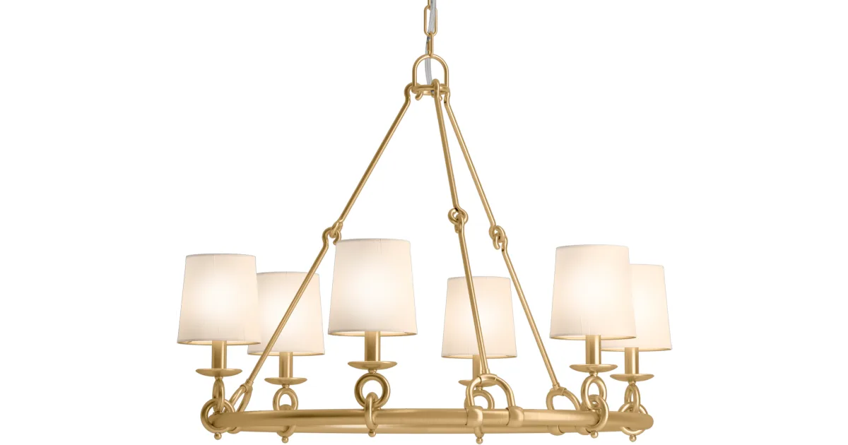 Terret 6 Light Chandelier (Two-Tone Gold)