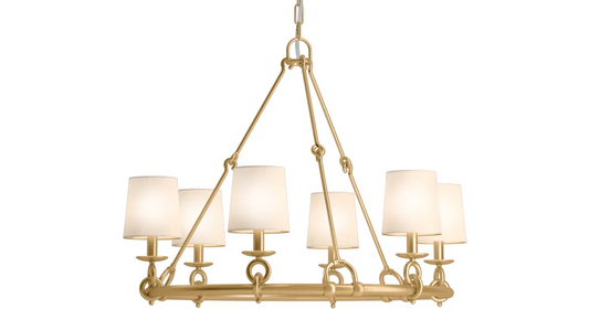 Kohler Terret 6 Light Chandelier (Two-Tone Gold)