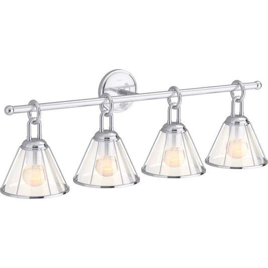 KOHLER Terret 4-Light Polished Chrome Wall Sconce - Modern Farmhouse Glow