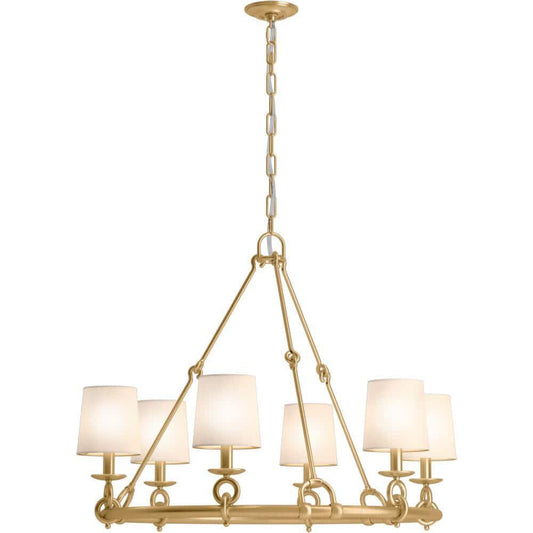 Kohler Terret 6-Light Candle Ring Chandelier, 36-In Wide, Damp Location