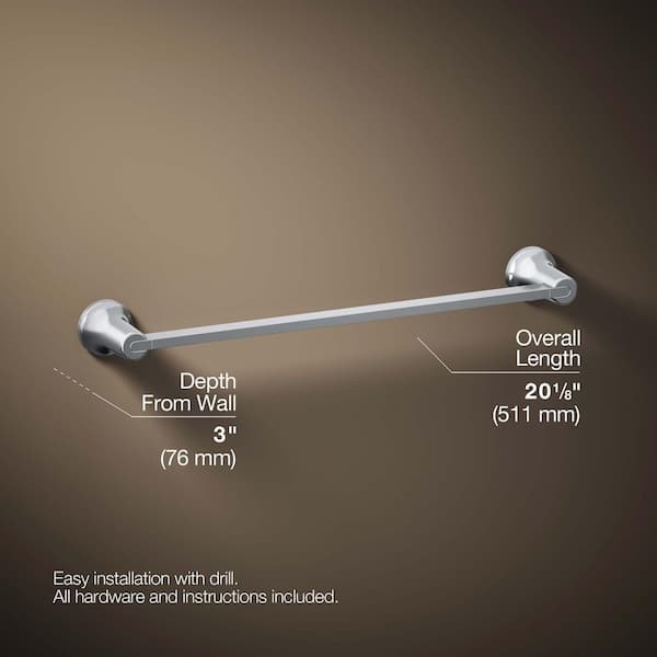 Kohler Setra 18 Inch Towel Bar (Polished Chrome)