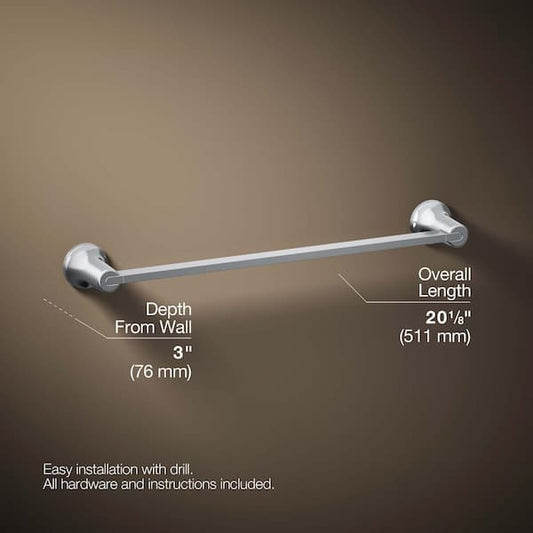 Kohler Setra 18 Inch Towel Bar (Polished Chrome)