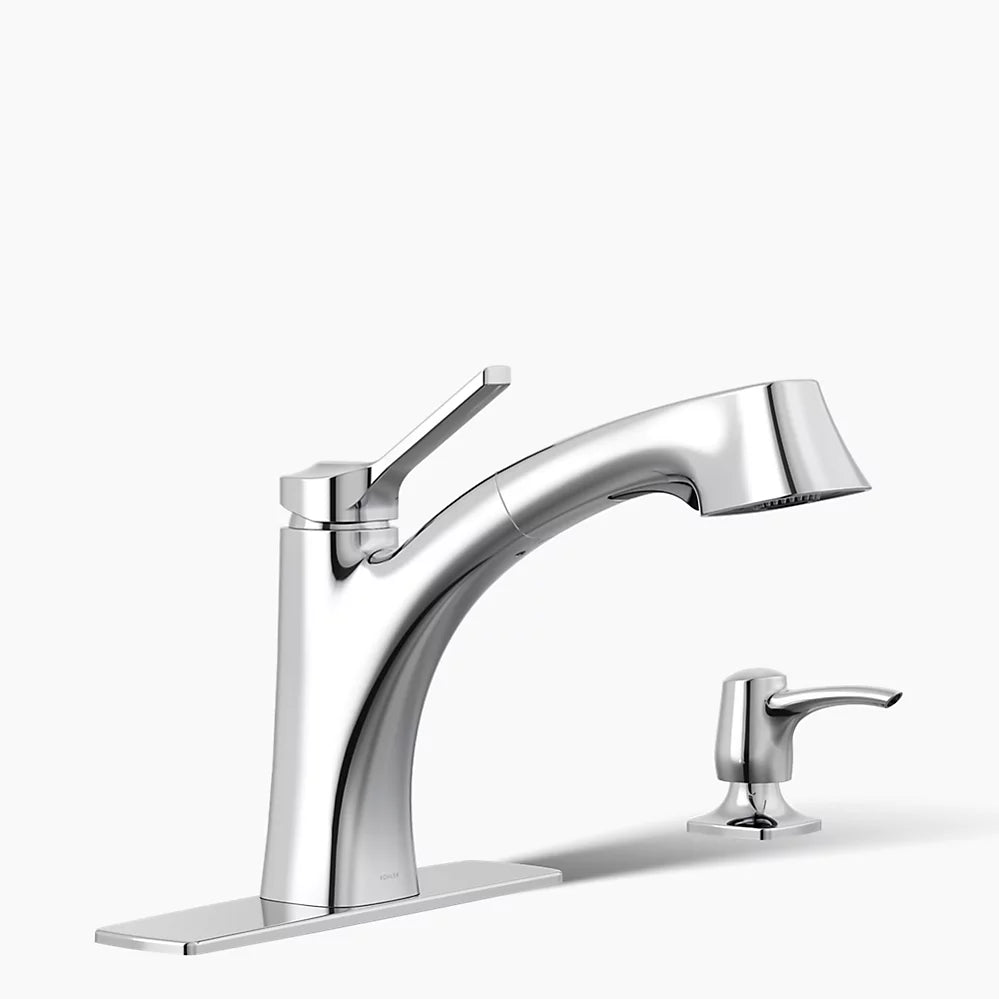 Kohler Maxton Pull-Out Kitchen Faucet (Polished Chrome)