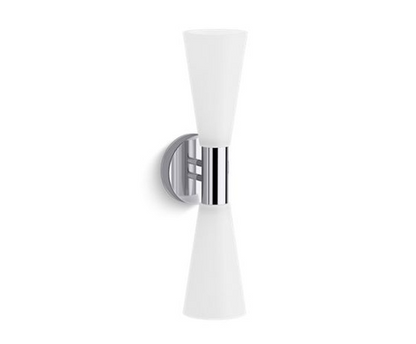 Kohler Mid-Century 2 Light Sconce (Polished Chrome)