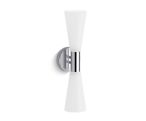Kohler Mid-Century 2 Light Sconce (Polished Chrome)