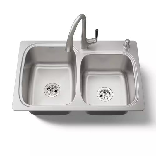Kohler All-in-One 33" Double-Bowl Kitchen Sink